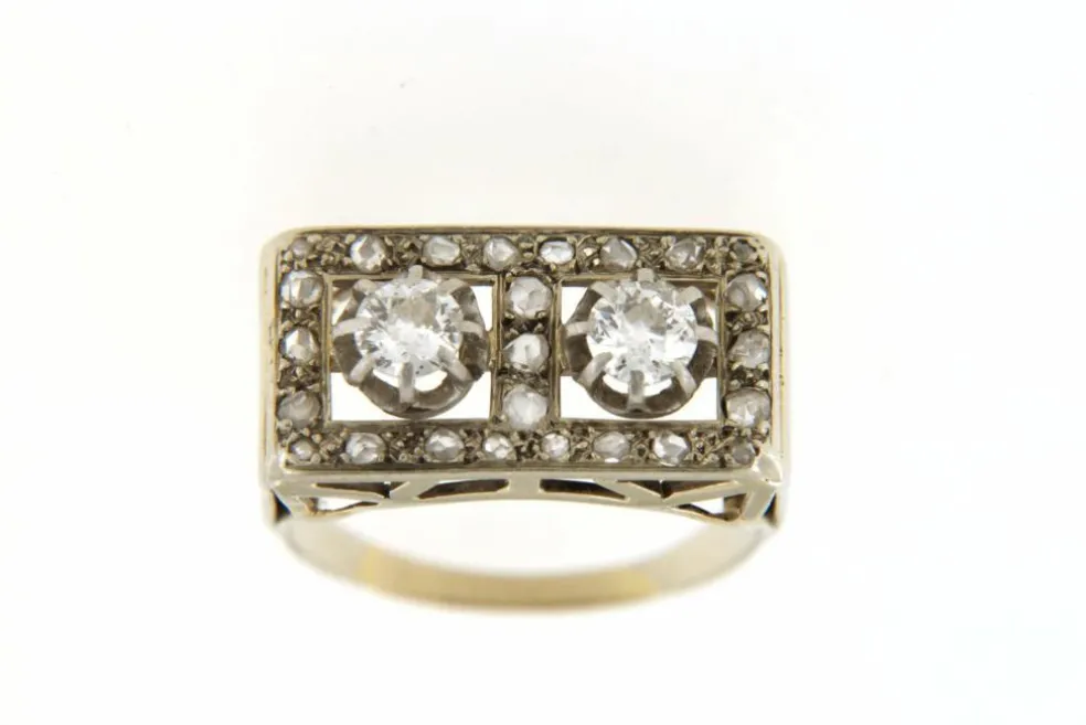 Bague Tank, en Or jaune, diamants