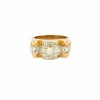 Bague Tank en or jaune et diamants.