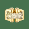 Bague Tank en or jaune et diamants