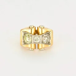 Bague Tank en or jaune et diamants