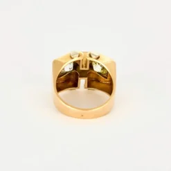 Bague Tank en or jaune et diamants