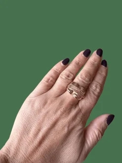 Bague Tank en Or Rose 1950