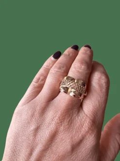 Bague Tank en Or Rose 1950