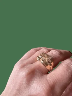 Bague Tank en Or Rose 1950