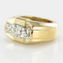 Bague tank jonc 3 diamants