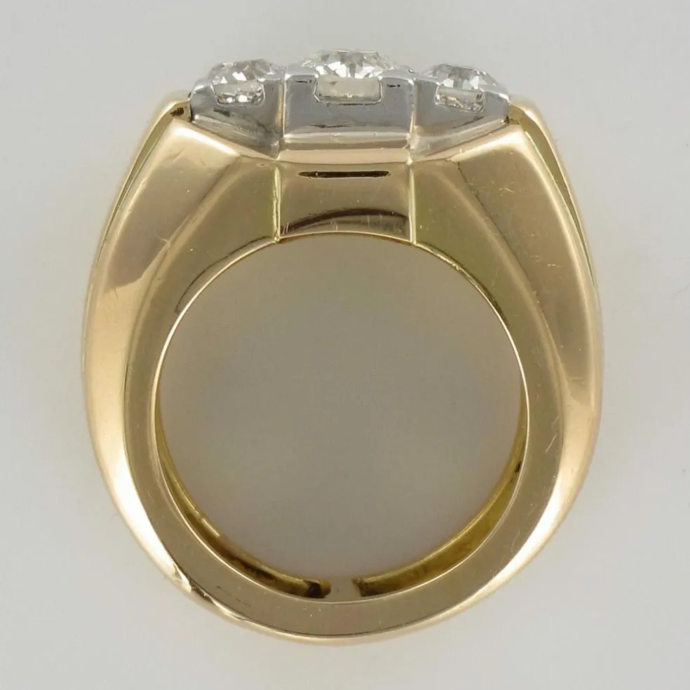 Bague tank jonc 3 diamants