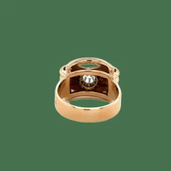 Bague Tank noeud or rose et diamant - 1940