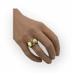 Bague Tank Noeud pierre noire
