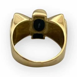 Bague Tank Noeud pierre noire