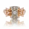 Bague tank noeud saphirs blancs
