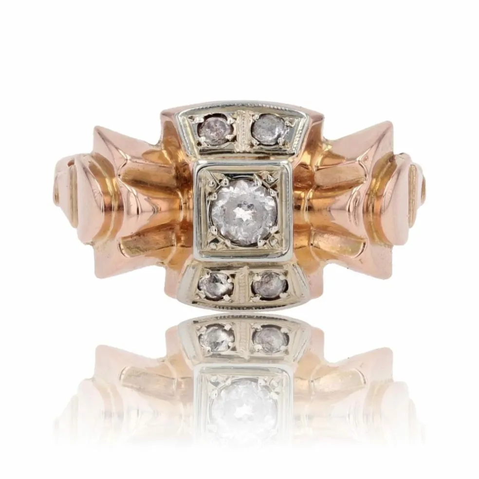 Bague tank noeud saphirs blancs