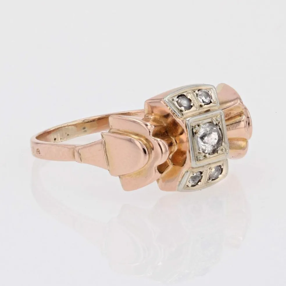 Bague tank noeud saphirs blancs