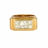 Bague Tank or blanc et jaune et diamant