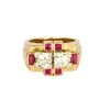 Bague Tank or blanc et or jaune, diamants