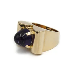 Bague TANK or et améthyste