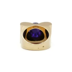 Bague TANK or et améthyste