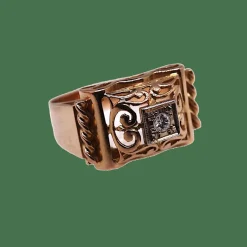 Bague Tank or et diamant