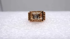 Bague Tank or et diamant