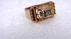 Bague Tank or et diamant