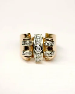 Bague Tank Or et Diamants