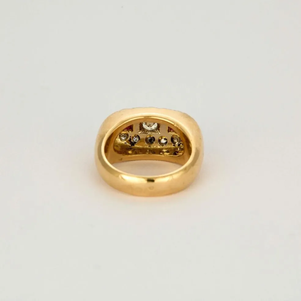 Bague Tank or jaune 1900