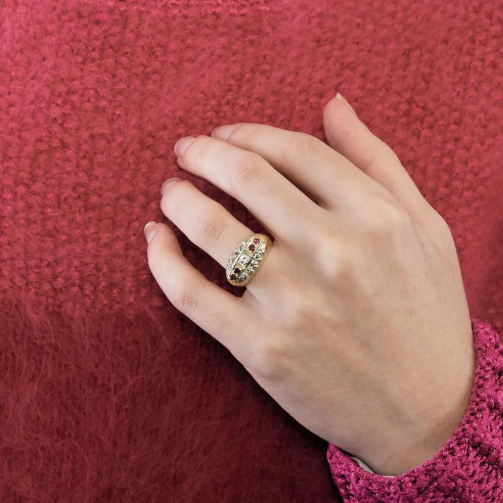 Bague Tank or jaune 1900