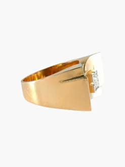 BAGUE TANK OR JAUNE ET DIAMANT