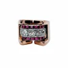 Bague Tank Or jaune diamants et rubis