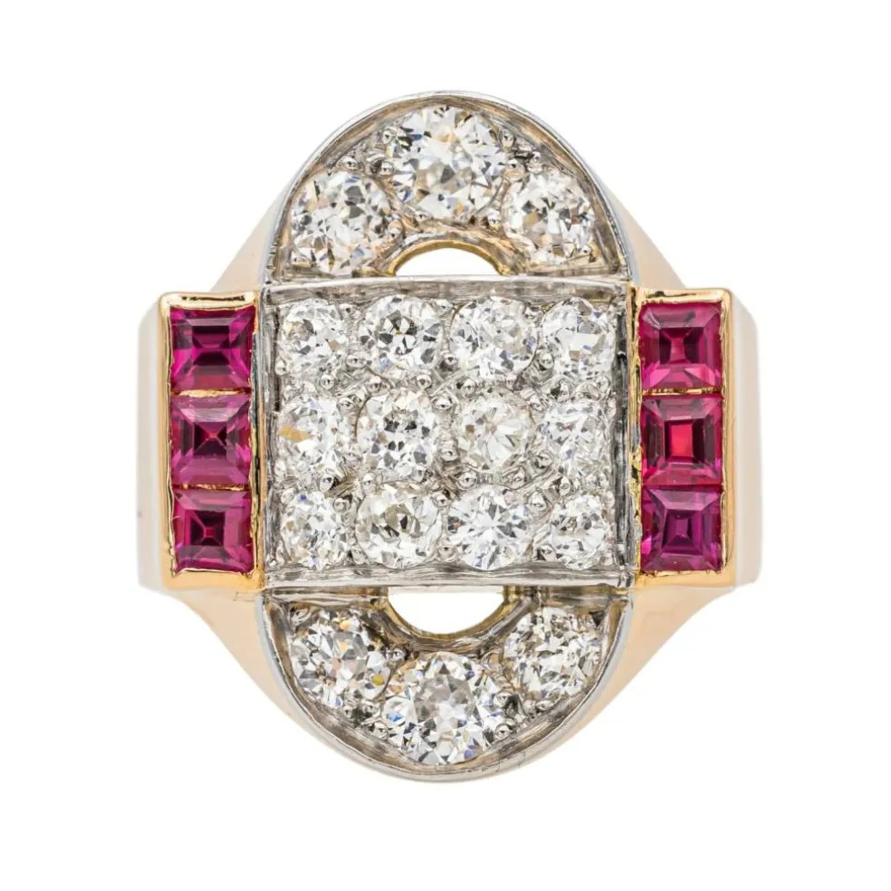 Bague Tank Or jaune Diamant