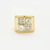 Bague Tank or jaune diamants
