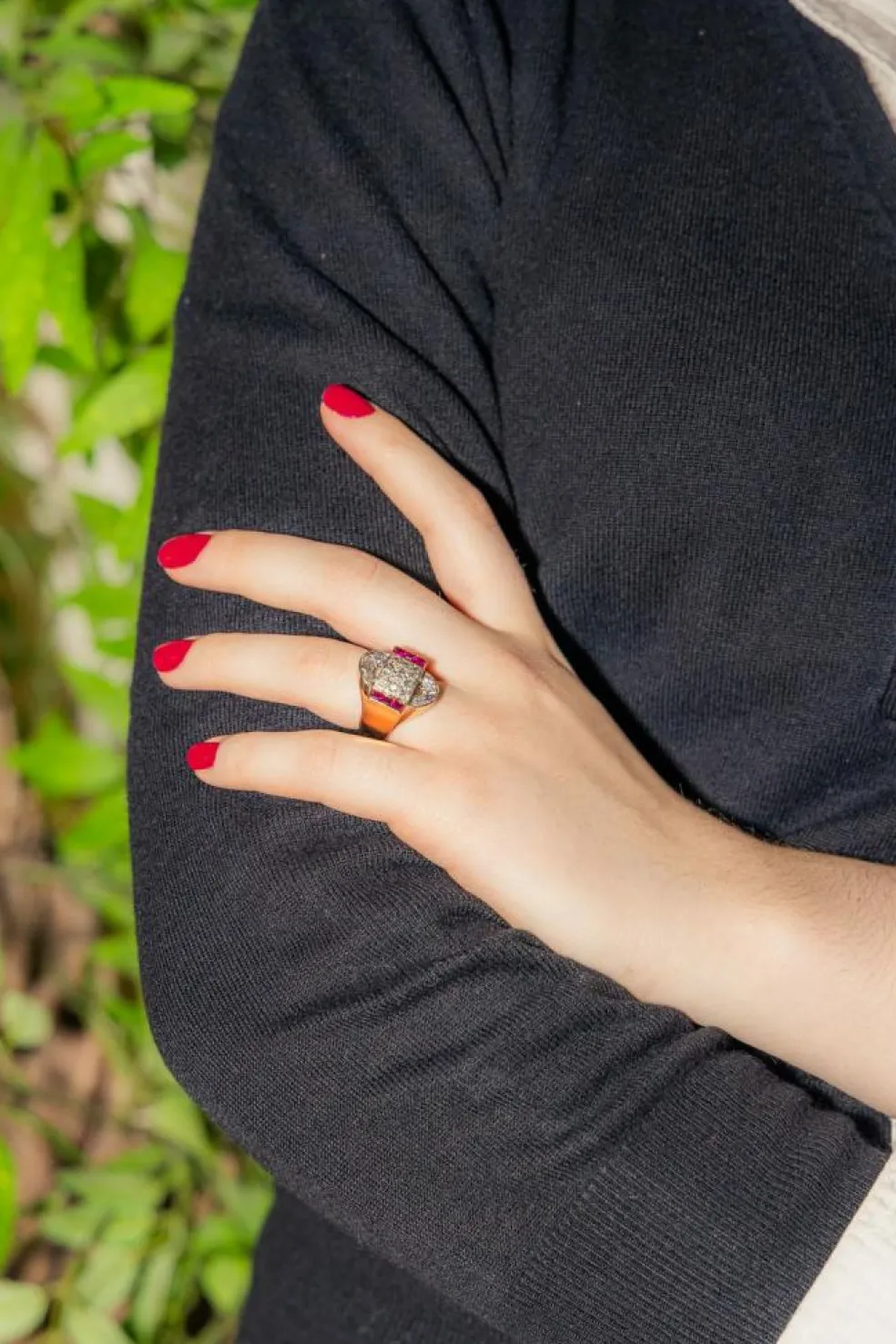 Bague Tank Or jaune Diamant