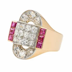 Bague Tank Or jaune Diamant
