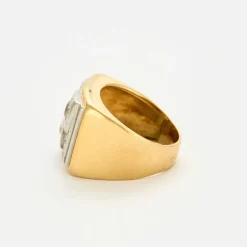 Bague Tank or jaune diamants