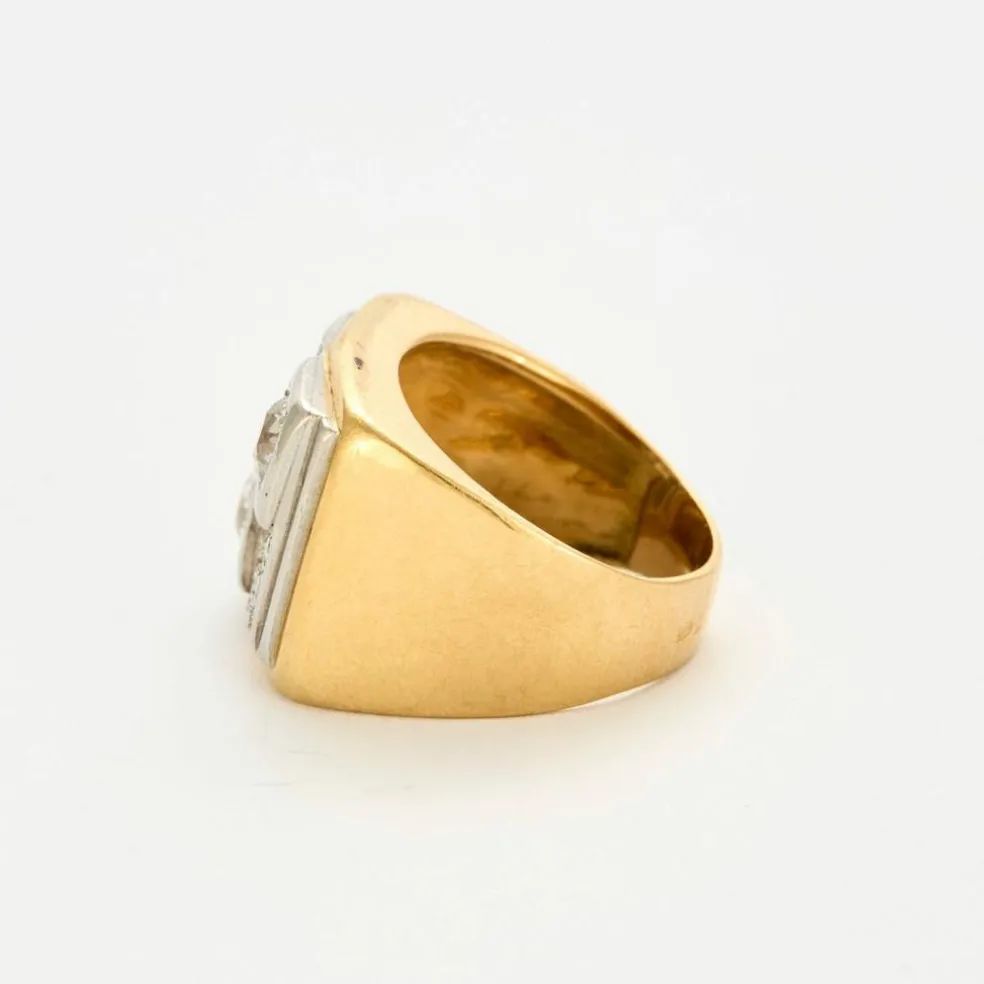 Bague Tank or jaune diamants