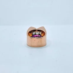 Bague Tank Or jaune diamants et rubis