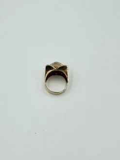 Bague tank or jaune diamants