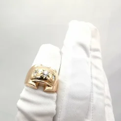 Bague tank or jaune diamants