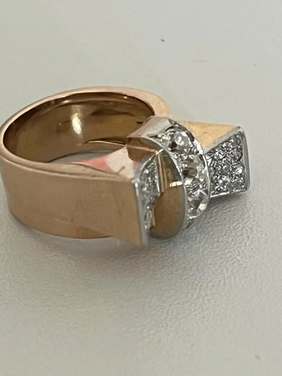 Bague Tank Or Jaune Diamants 1,00 ct