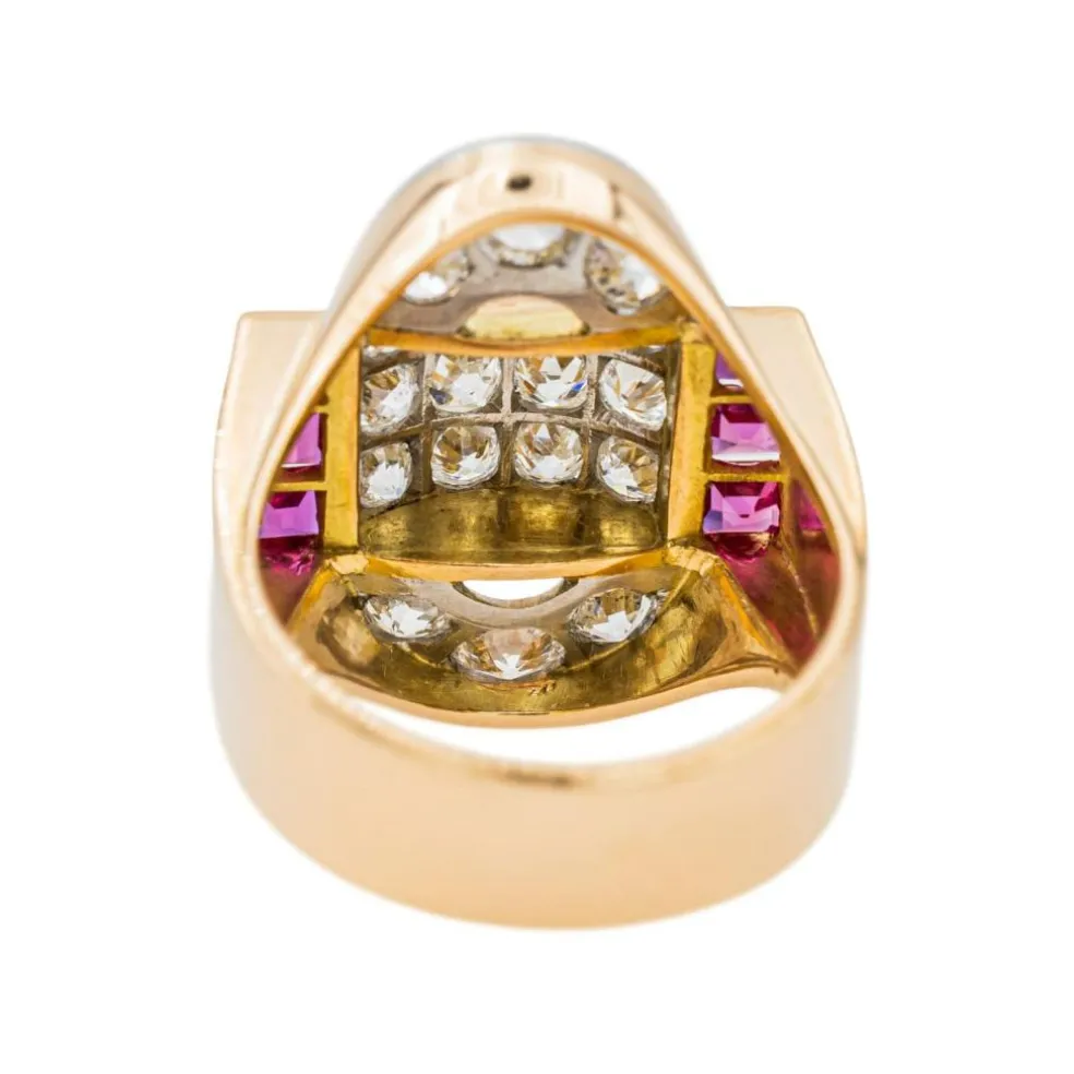 Bague Tank Or jaune Diamant