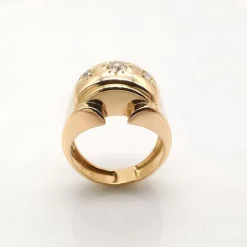 Bague tank or jaune diamants