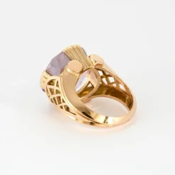 Bague Tank Or Jaune et Améthyste