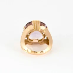 Bague Tank Or Jaune et Améthyste