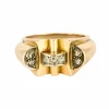 Bague Tank or jaune et diamants