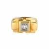 Bague Tank or jaune et diamant