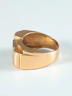 Bague Tank or jaune et Diamant