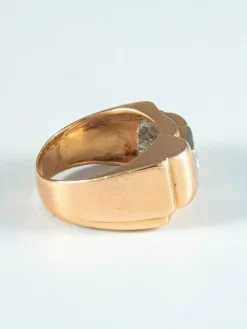 Bague Tank or jaune et Diamant