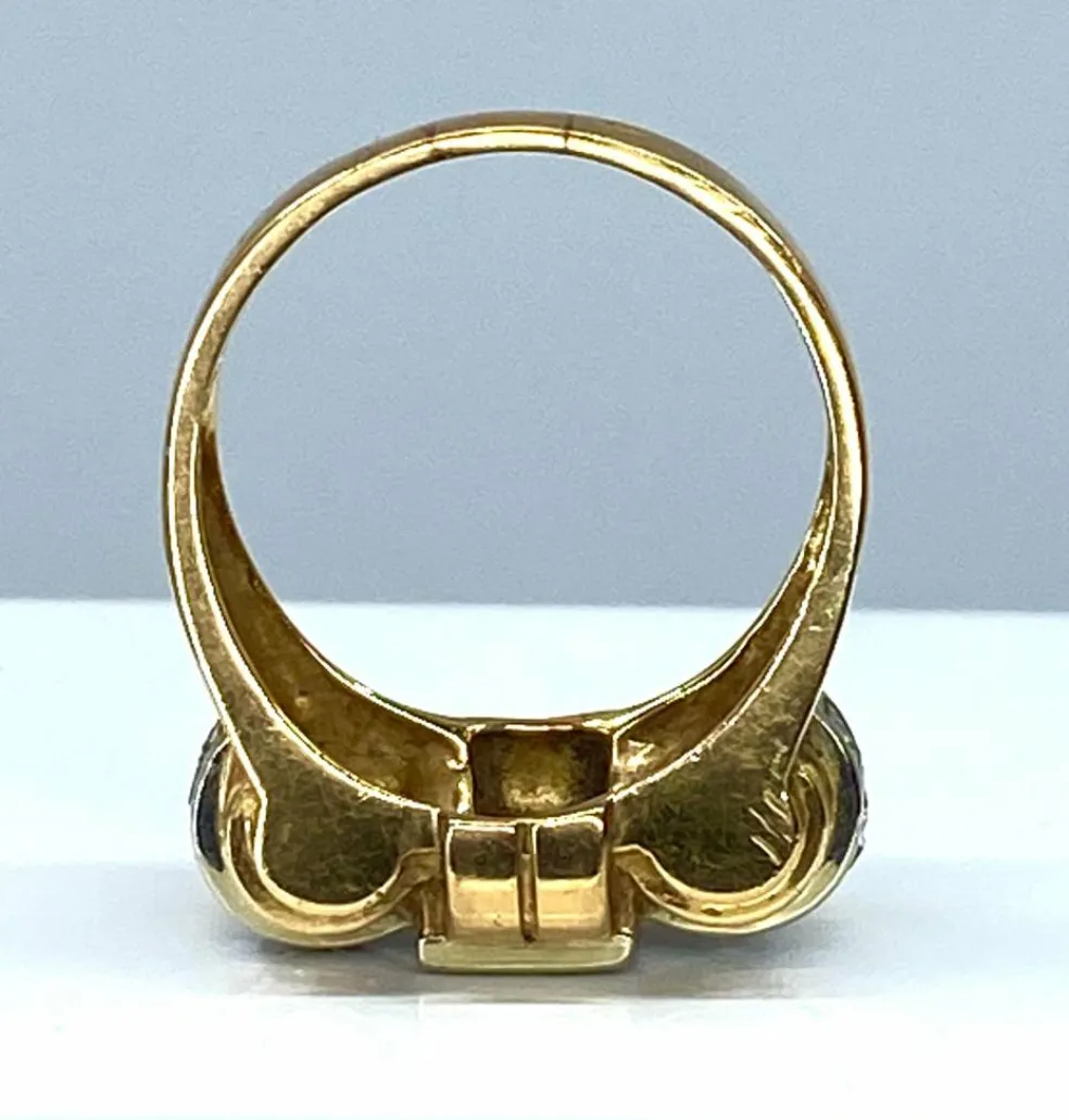 Bague TANK or jaune et diamants