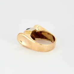 Bague Tank Or Jaune et Saphirs