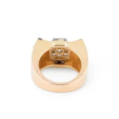 Bague Tank Or jaune, Platine & Diamants