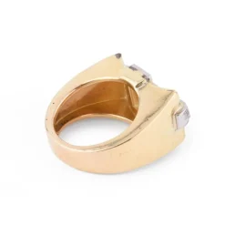 Bague Tank Or jaune, Platine & Diamants